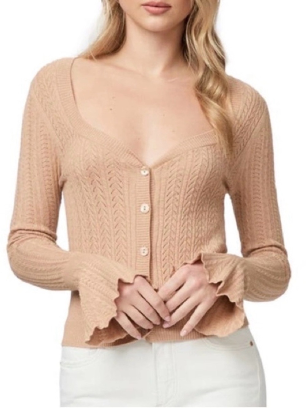 PAIGE Women's Cardigan in Tan XS
